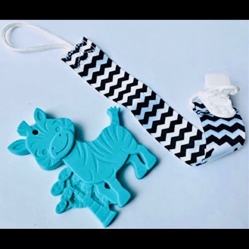 Brand New Zebra Teether with Clip